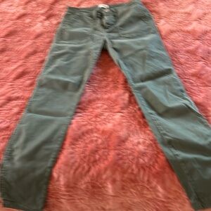 Worn once! J.Crew straight, slim leg all cotton olive green classic jeans!